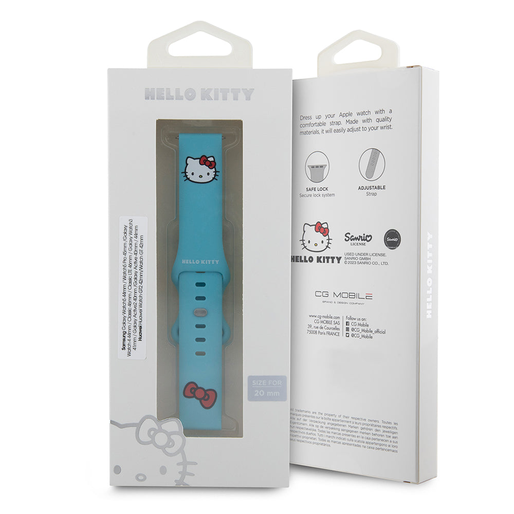 Λουράκι Hello Kitty Silicone Kitty Head για Samsung Galaxy Watch / Huawei Watch Series, Μπλε