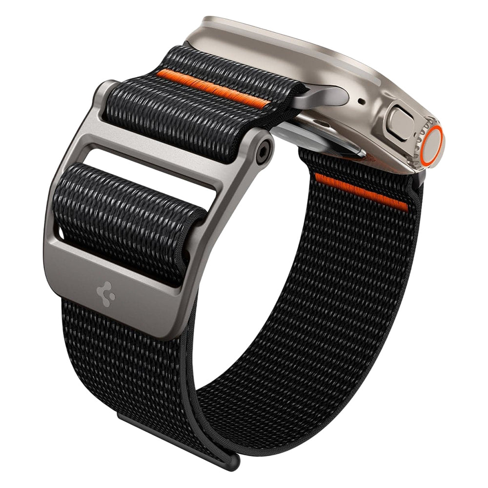 Spigen DuraPro Flex Band for Apple Watch 49mm / 46mm / 45mm / 44mm Series, Black Orange AMP05981