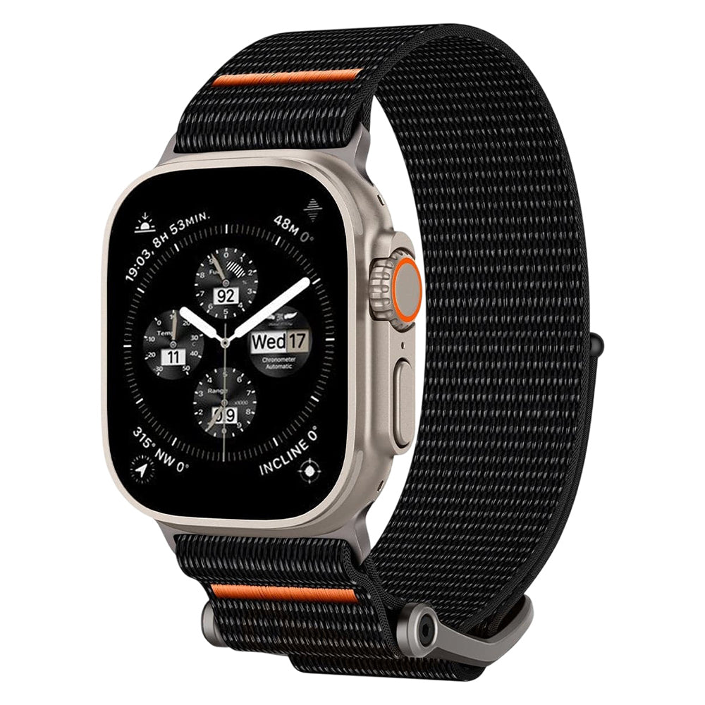 Spigen DuraPro Flex Band for Apple Watch 49mm / 46mm / 45mm / 44mm Series, Black Orange AMP05981
