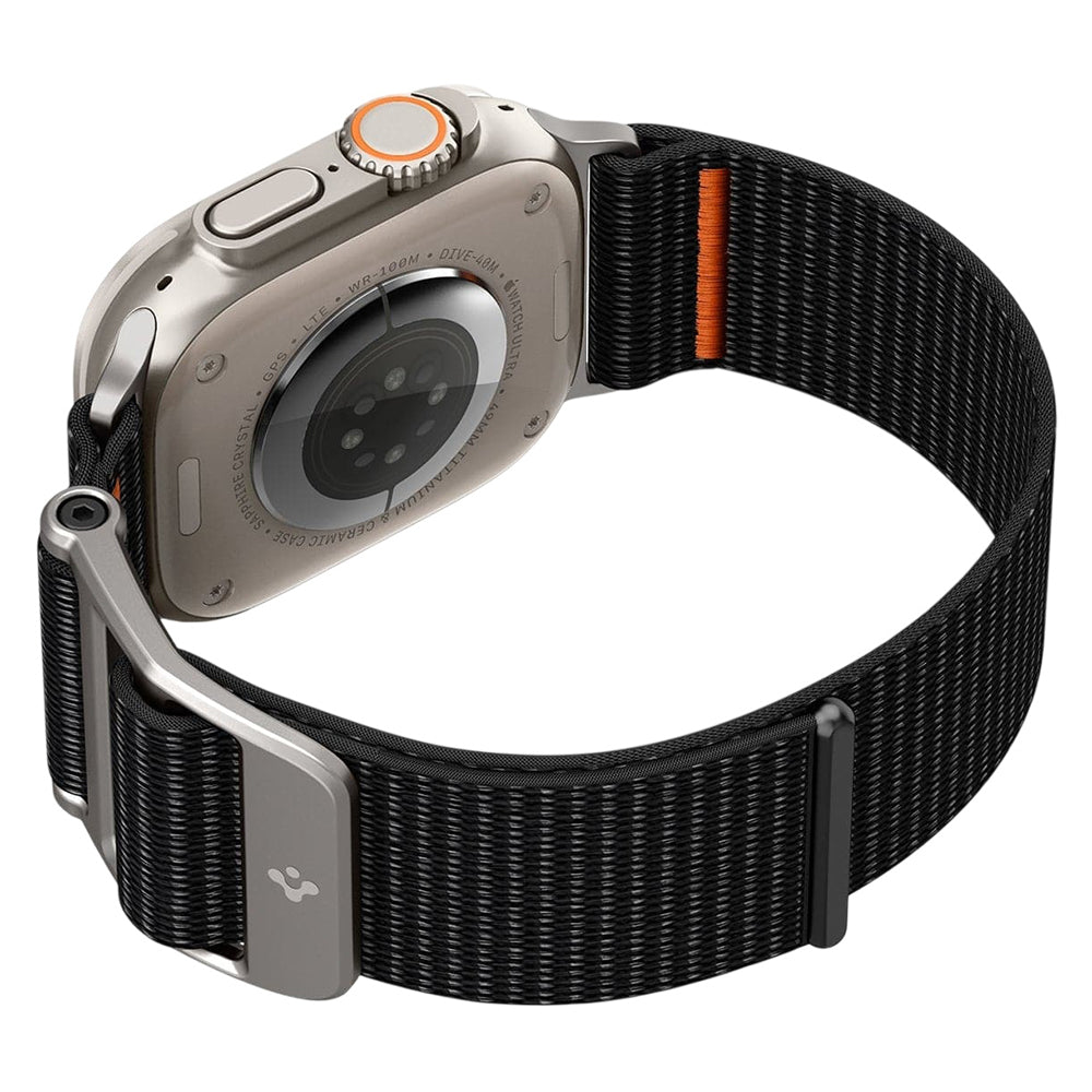 Spigen DuraPro Flex Band for Apple Watch 49mm / 46mm / 45mm / 44mm Series, Black Orange AMP05981