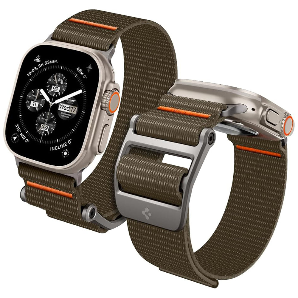 Spigen DuraPro Flex Band for Apple Watch 49mm / 46mm / 45mm / 44mm Series, Orange Khaki AMP05982