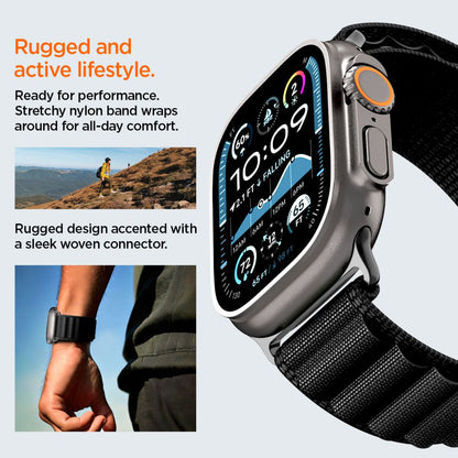 Λουράκι Spigen WBF1 για Apple Watch 49mm / 46mm / 45mm / 44mm Series, Μαύρο
