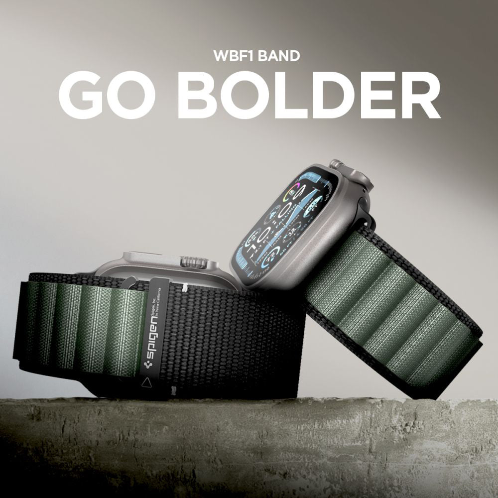 Spigen WBF1 Strap for Apple Watch 49mm / 46mm / 45mm / 44mm Series, Black Green