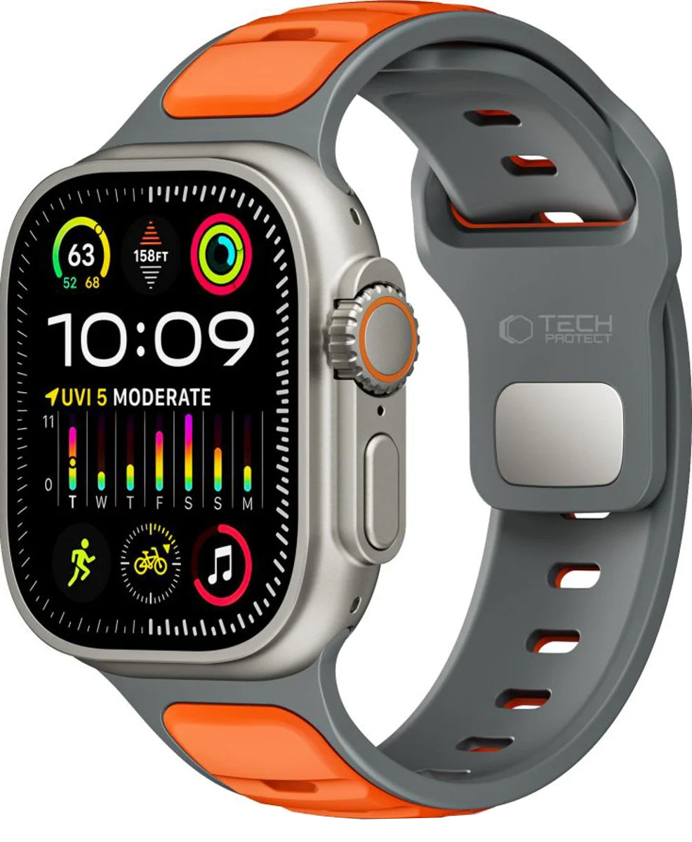 Λουράκι Tech-Protect Iconband Line για Apple Watch 49mm / 46mm / 45mm / 44mm Series, Γκρι Πορτοκαλί
