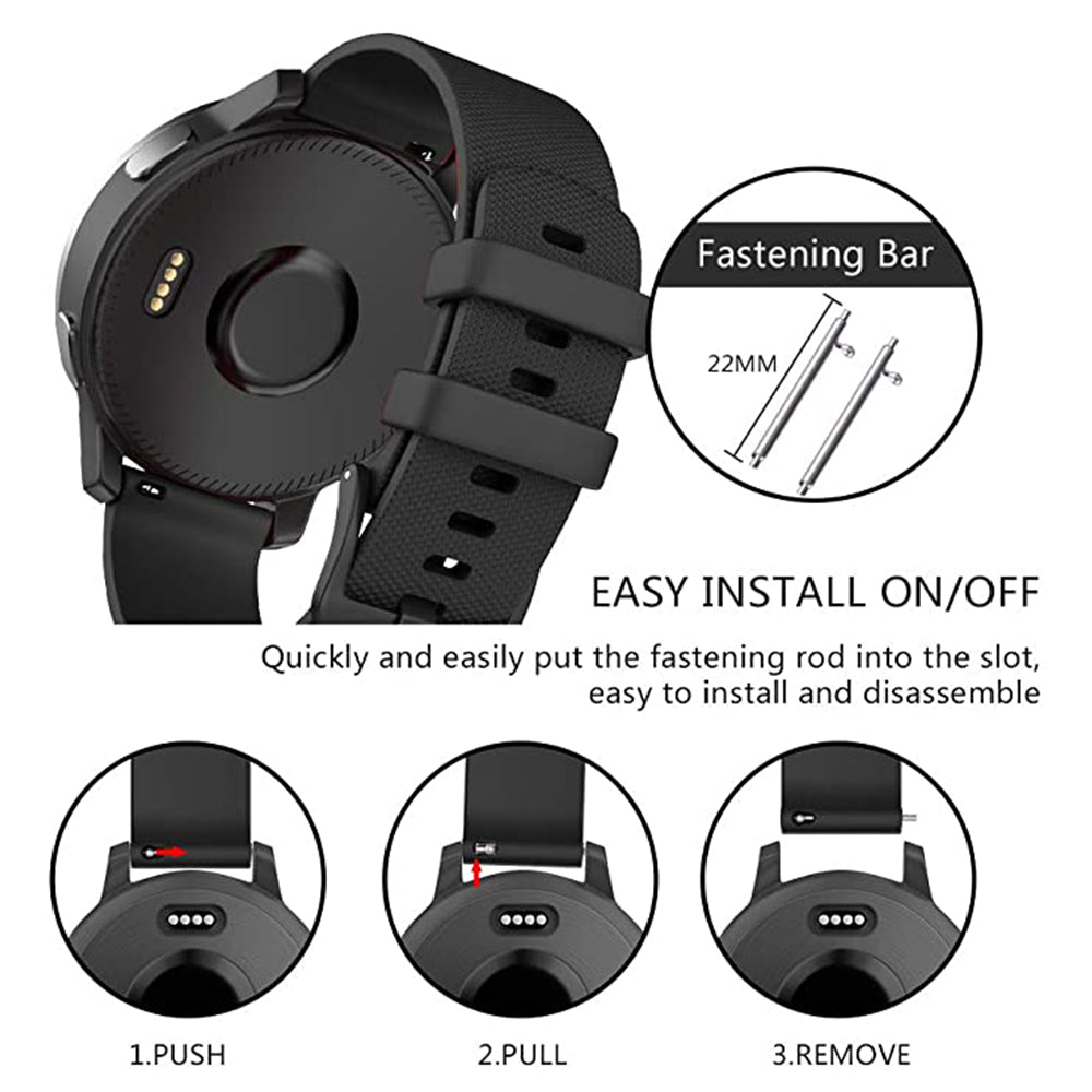 Λουράκι Techsuit W006 για Samsung Galaxy Watch / Huawei Watch Series, 22mm, Μαύρο