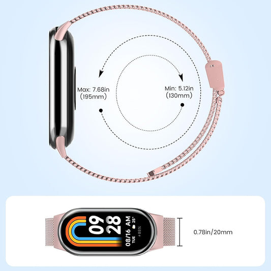 Λουράκι Techsuit W022 για Xiaomi Smart Band 9 / 8, 15mm, Ροζ Χρυσό