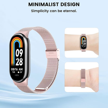 Λουράκι Techsuit W022 για Xiaomi Smart Band 9 / 8, 15mm, Ροζ Χρυσό