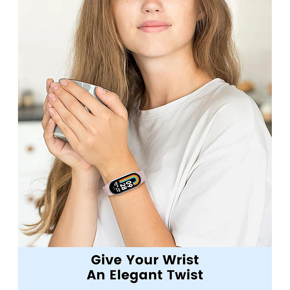 Λουράκι Techsuit W022 για Xiaomi Smart Band 9 / 8, 15mm, Ροζ Χρυσό