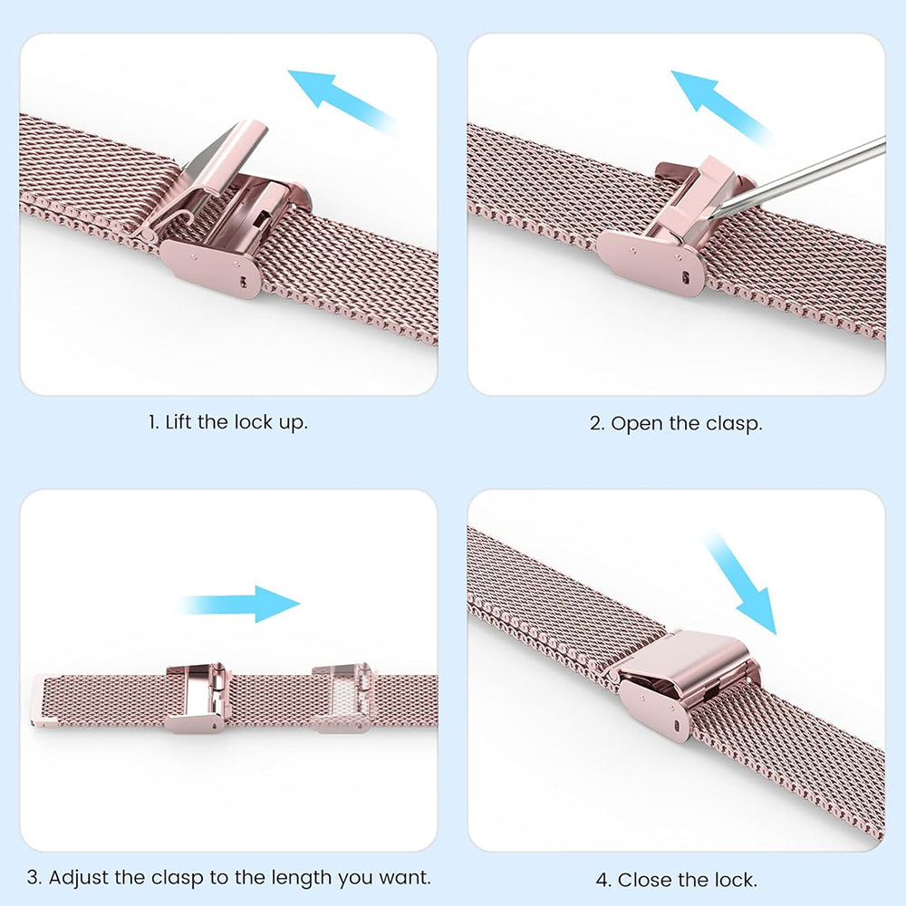 Λουράκι Techsuit W022 για Xiaomi Smart Band 9 / 8, 15mm, Ροζ Χρυσό