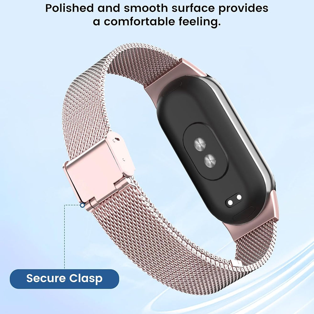 Λουράκι Techsuit W022 για Xiaomi Smart Band 9 / 8, 15mm, Ροζ Χρυσό