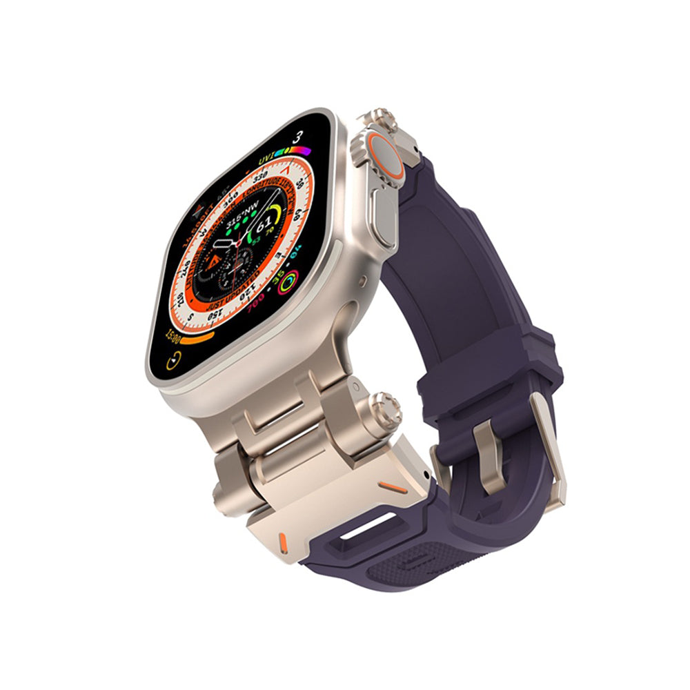 Λουράκι Techsuit W064 για Apple Watch 49mm / 46mm / 45mm / 44mm / 42mm Series, Ασημί Μωβ