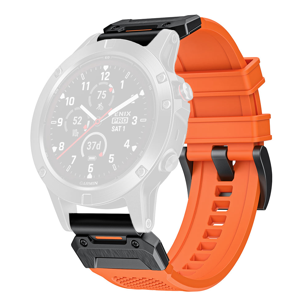 Λουράκι Techsuit W068 για Garmin Watch Fenix Series, 26mm, Μαύρο Πορτοκαλί