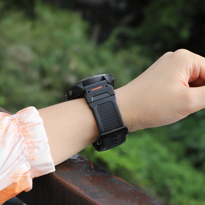 Λουράκι Techsuit W068 για Garmin Watch Fenix Series, 26mm, Μαύρο Πορτοκαλί