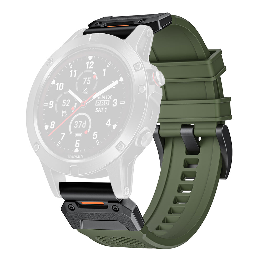 Λουράκι Techsuit W068 για Garmin Watch Fenix Series, 26mm, Πράσινο Μαύρο