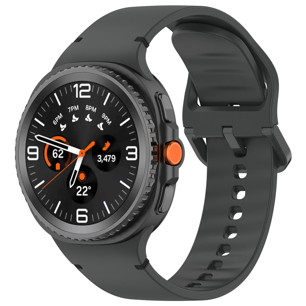 Λουράκι Techsuit W079 για Samsung Galaxy Watch 8 Classic / Watch8 44mm / Watch 8 40mm, Γκρι Μαύρο