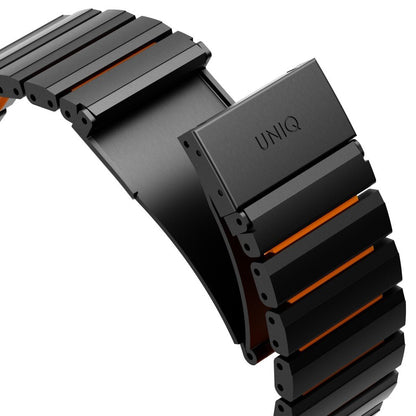 Λουράκι UNIQ Strova Flex για Apple Watch 49mm / 46mm / 45mm / 44mm / 42mm Series, Μαύρο Πορτοκαλί