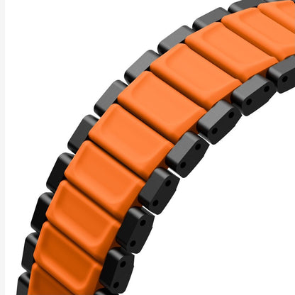 Λουράκι UNIQ Strova Flex για Apple Watch 49mm / 46mm / 45mm / 44mm / 42mm Series, Μαύρο Πορτοκαλί