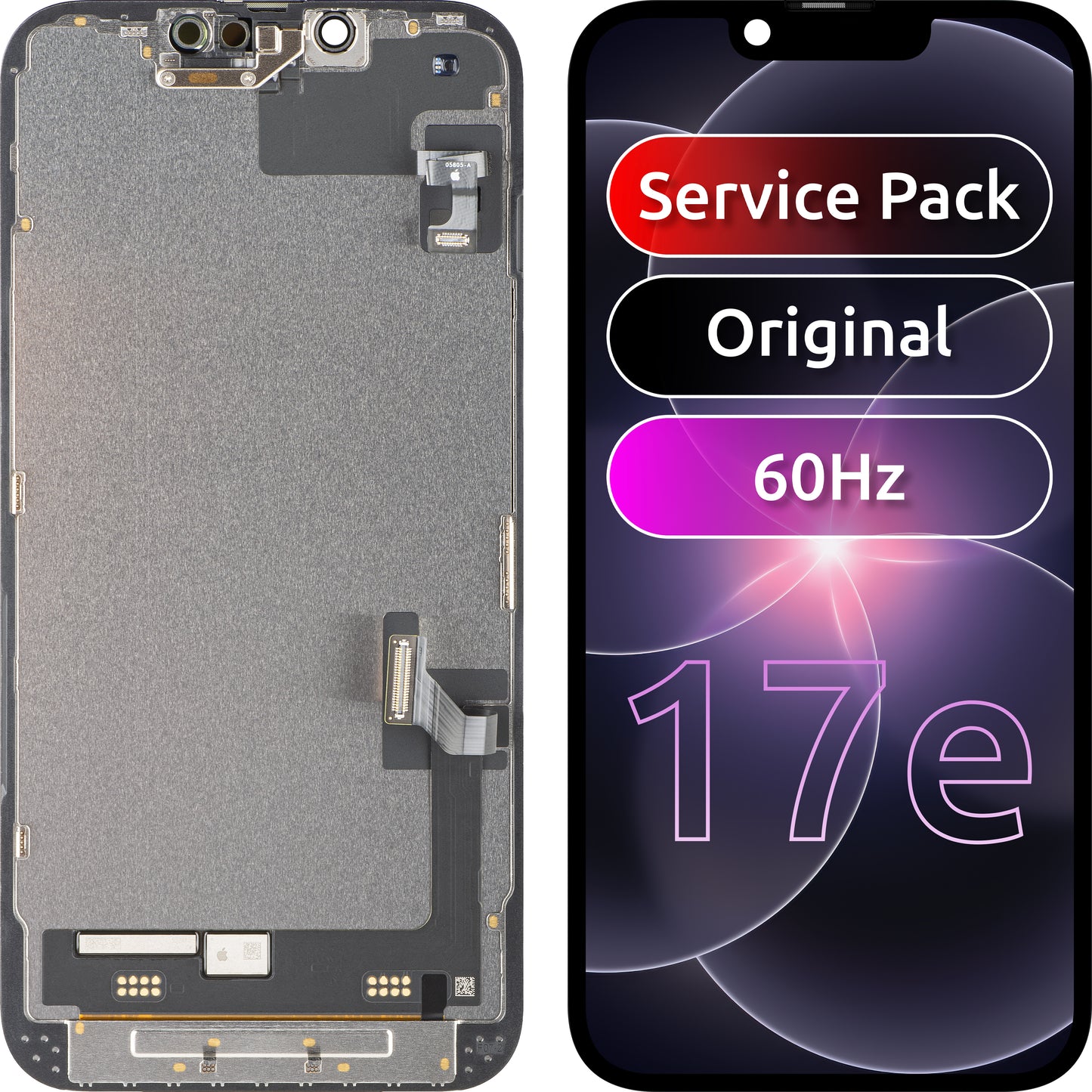 Apple iPhone 17e Touchscreen Display, with Frame, Black, Service Pack 661-60211