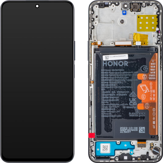 Οθόνη με οθόνη αφής Honor 90 Lite / X8a, με πλαίσιο και μπαταρία, Μαύρο (Midnight Black), Service Pack 0235AEUH