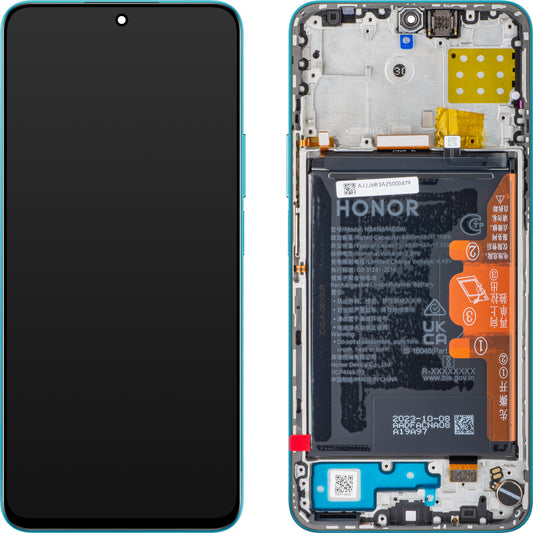 Οθόνη με οθόνη αφής Honor 90 Lite / X8a, με πλαίσιο και μπαταρία, μπλε (Cyan Lake), Service Pack 0235AEUJ