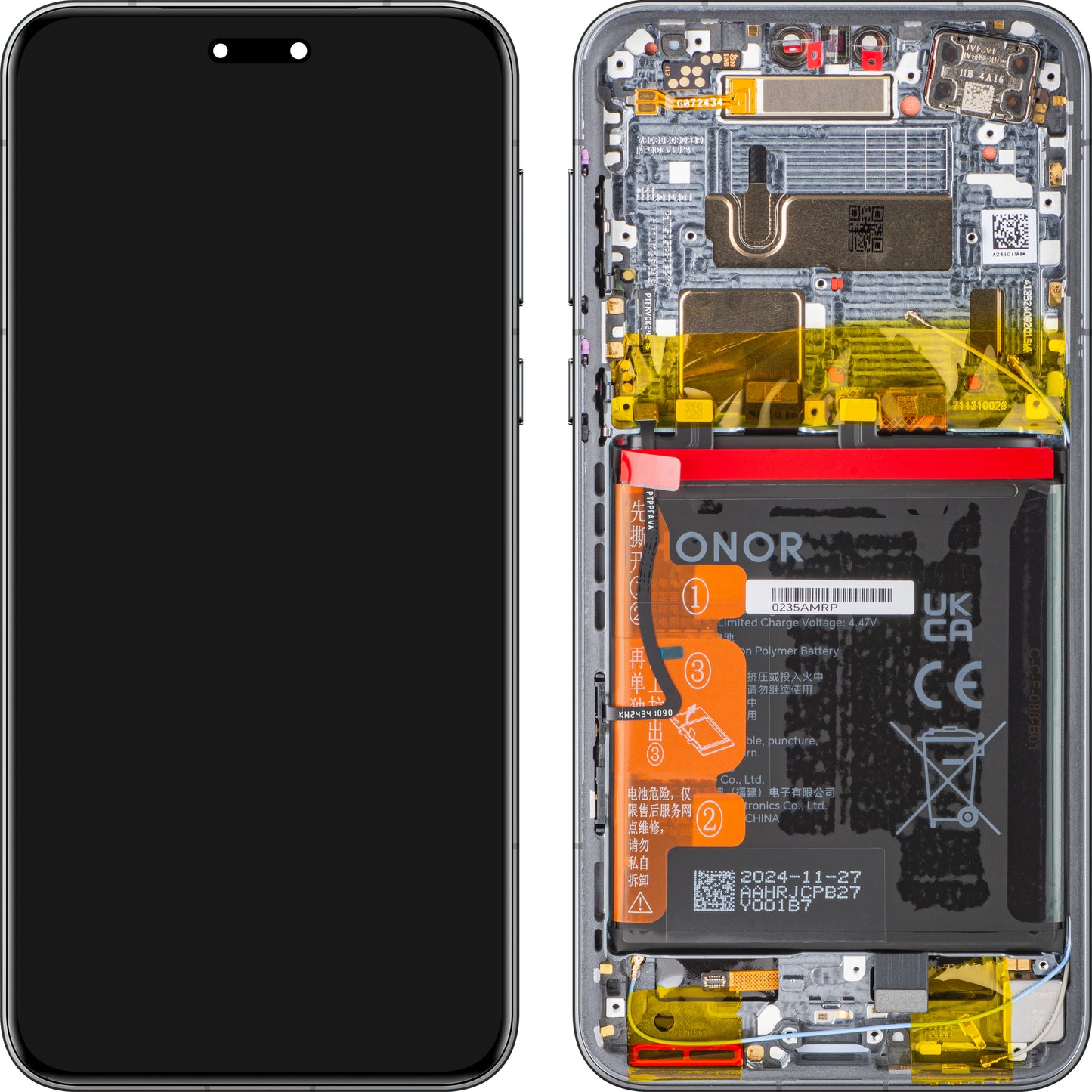 Οθόνη με οθόνη αφής Honor Magic7 Pro, με Πλαίσιο και Μπαταρία, Μαύρο, Service Pack 0235AMRM