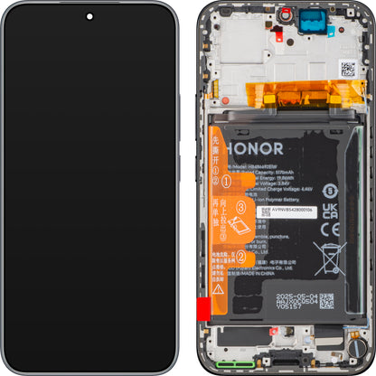 Honor 400 Touchscreen Display, with Frame and Battery, Black (Midnight Black), Service Pack 0235APNM