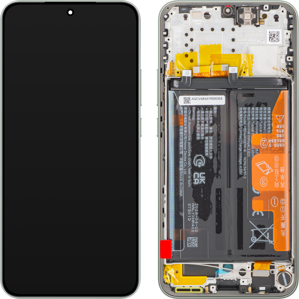 Οθόνη με οθόνη αφής Honor Magic8 Lite, με πλαίσιο και μπαταρία, Πράσινο (Forest Green), Service Pack 0235ARUU