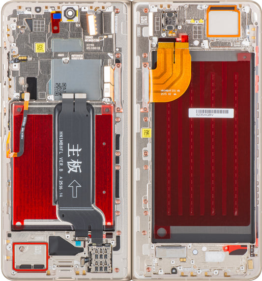 Honor Magic V5 Display with Touchscreen, with Frame, Sub Inner, White (Ivory White), Service Pack 0235AQBV