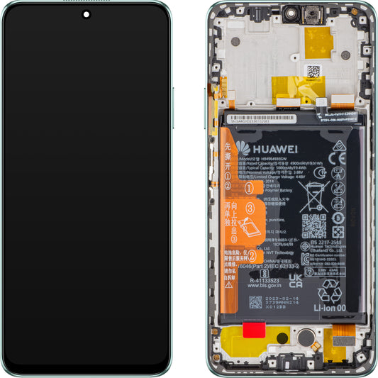 Οθόνη με οθόνη αφής Huawei nova Y90, με πλαίσιο και μπαταρία, πράσινο σμαραγδί, πακέτο σέρβις 02355ARG