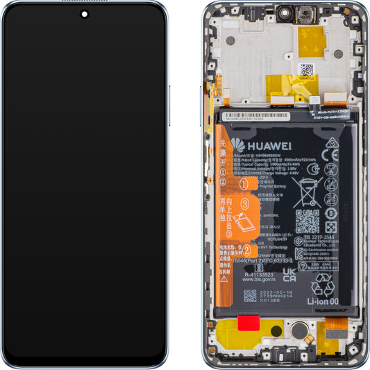 Οθόνη με οθόνη αφής Huawei nova Y90, με πλαίσιο και μπαταρία, Crystal Blue, Service Pack 02355ARH