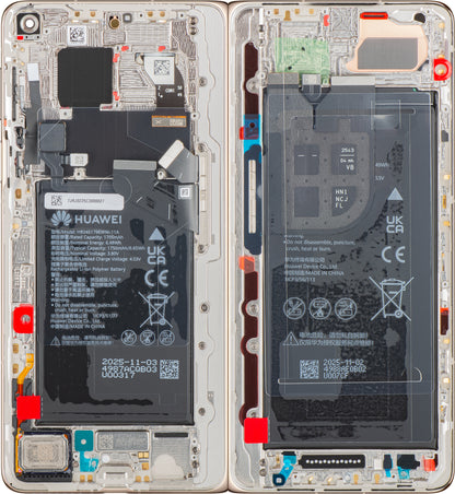 Οθόνη με οθόνη αφής Huawei Mate X7, με Πλαίσιο και Μπαταρία, Χρυσό, Service Pack 02357JRJ