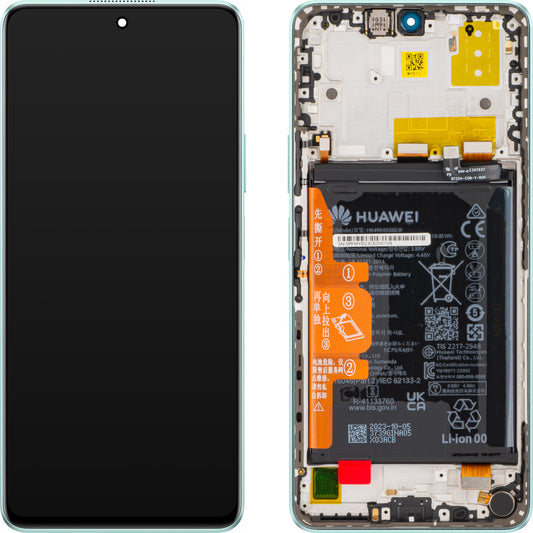 Οθόνη αφής Huawei nova 11i, με πλαίσιο και μπαταρία, πράσινο της μέντας, πακέτο σέρβις 02355PFM
