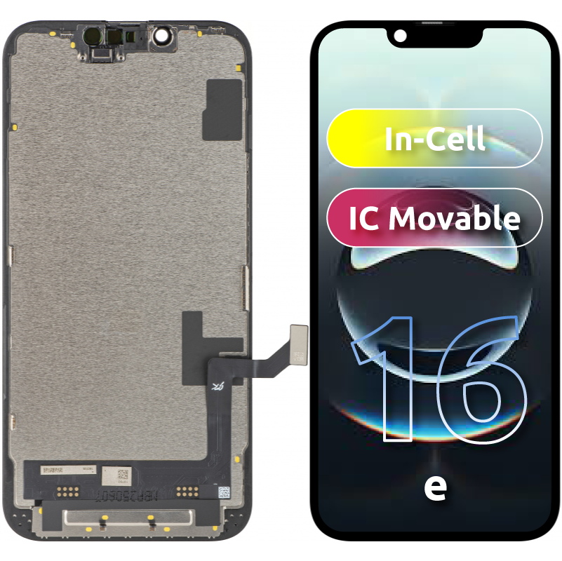Οθόνη με Αφή JK για Apple iPhone 16e, με Πλαίσιο, Έκδοση LCD In-Cell IC Movable, Μαύρη