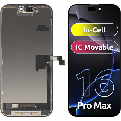 Οθόνη με οθόνη αφής JK για Apple iPhone 16 Pro Max, με Πλαίσιο, Έκδοση LCD In-Cell IC Movable, Μαύρο