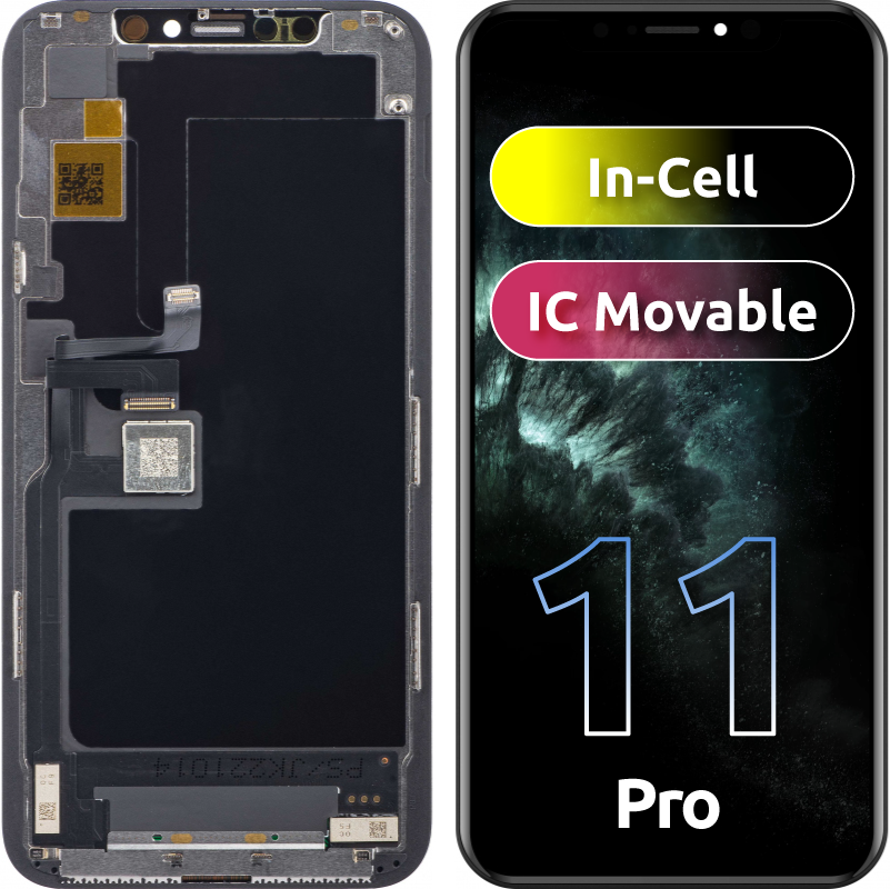 Οθόνη αφής JK για Apple iPhone 11 Pro, με πλαίσιο, έκδοση LCD εντός κυψέλης, μαύρο