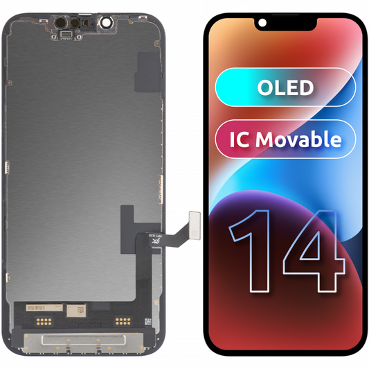Οθόνη αφής JK για Apple iPhone 14, με πλαίσιο, έκδοση OLED, μαύρο 