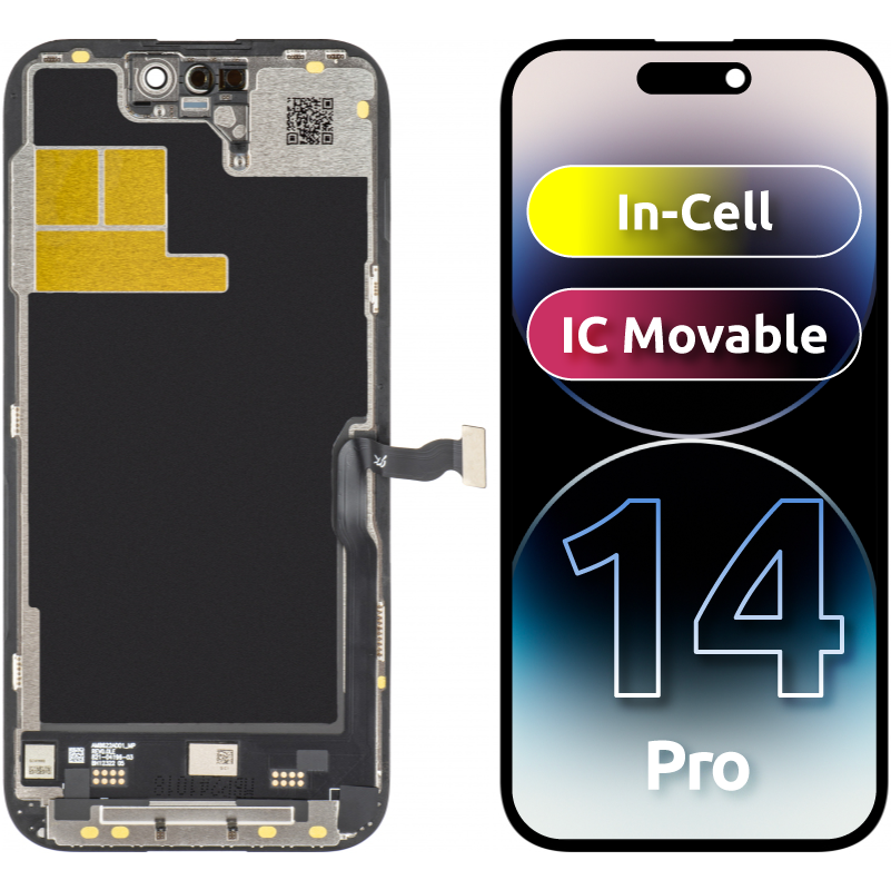 JK Οθόνη αφής για Apple iPhone 14 Pro, με πλαίσιο, LCD In-Cell IC Κινητή, Μαύρο 