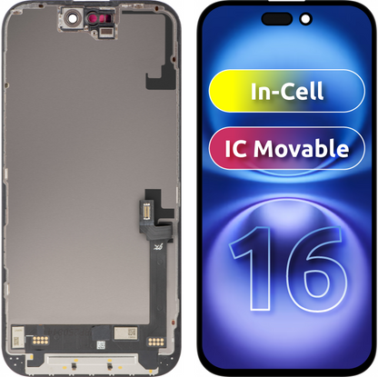 Οθόνη αφής JK για Apple iPhone 16, με Πλαίσιο, Έκδοση LCD In-Cell IC Movable, Μαύρο