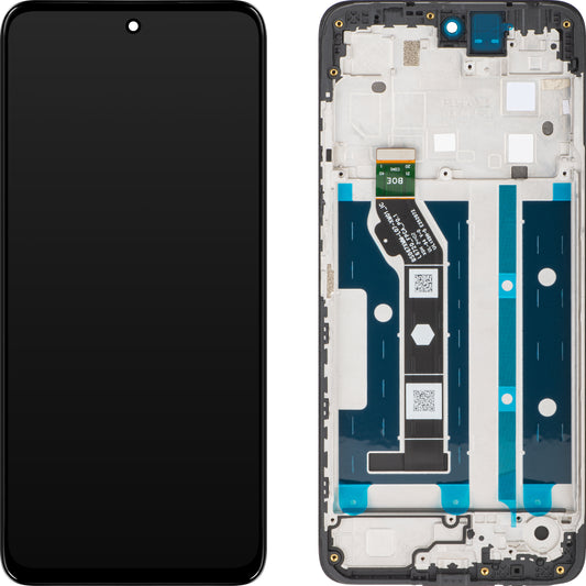 Οθόνη αφής Motorola Moto G15 / Moto G15 Power, με πλαίσιο, μαύρο, πακέτο σέρβις 5D68C29273 