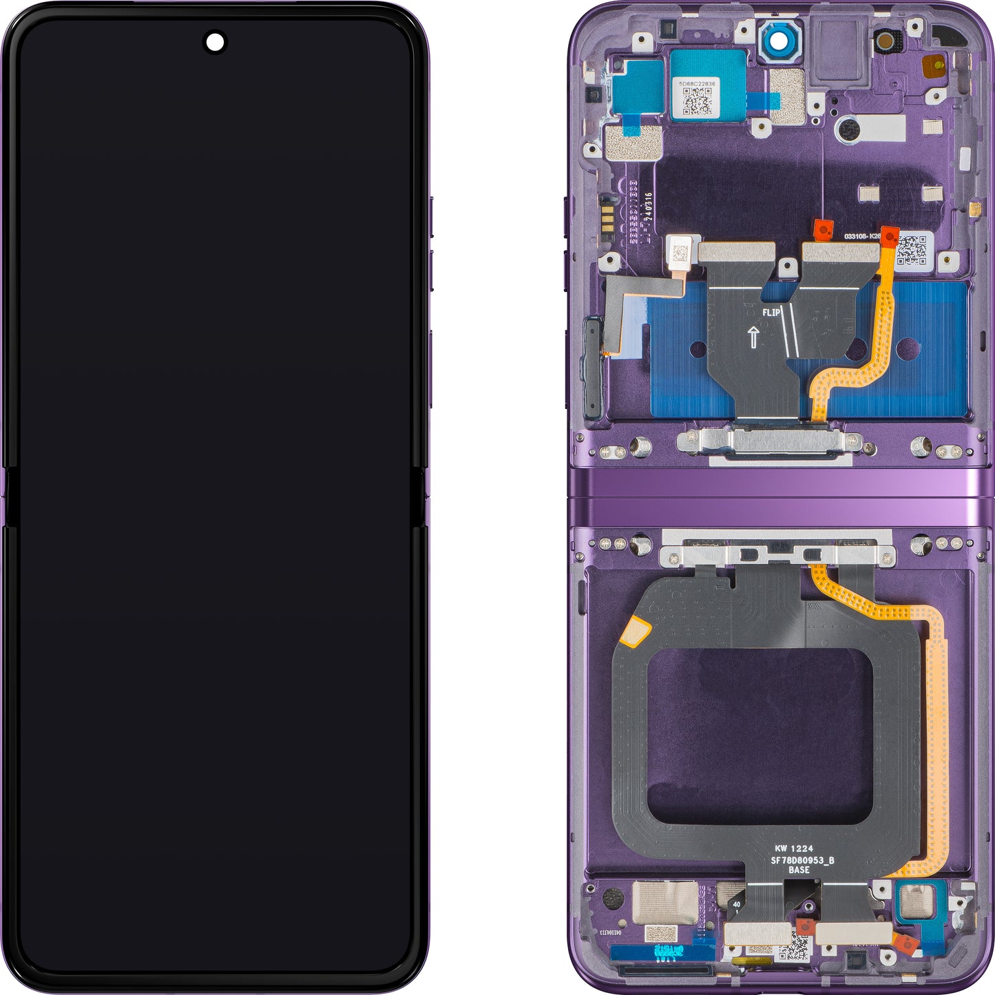 Motorola Razr 40 Display with Touchscreen, with Frame, Under Inner, Purple (Grape Compote), Service Pack 5D68C22836