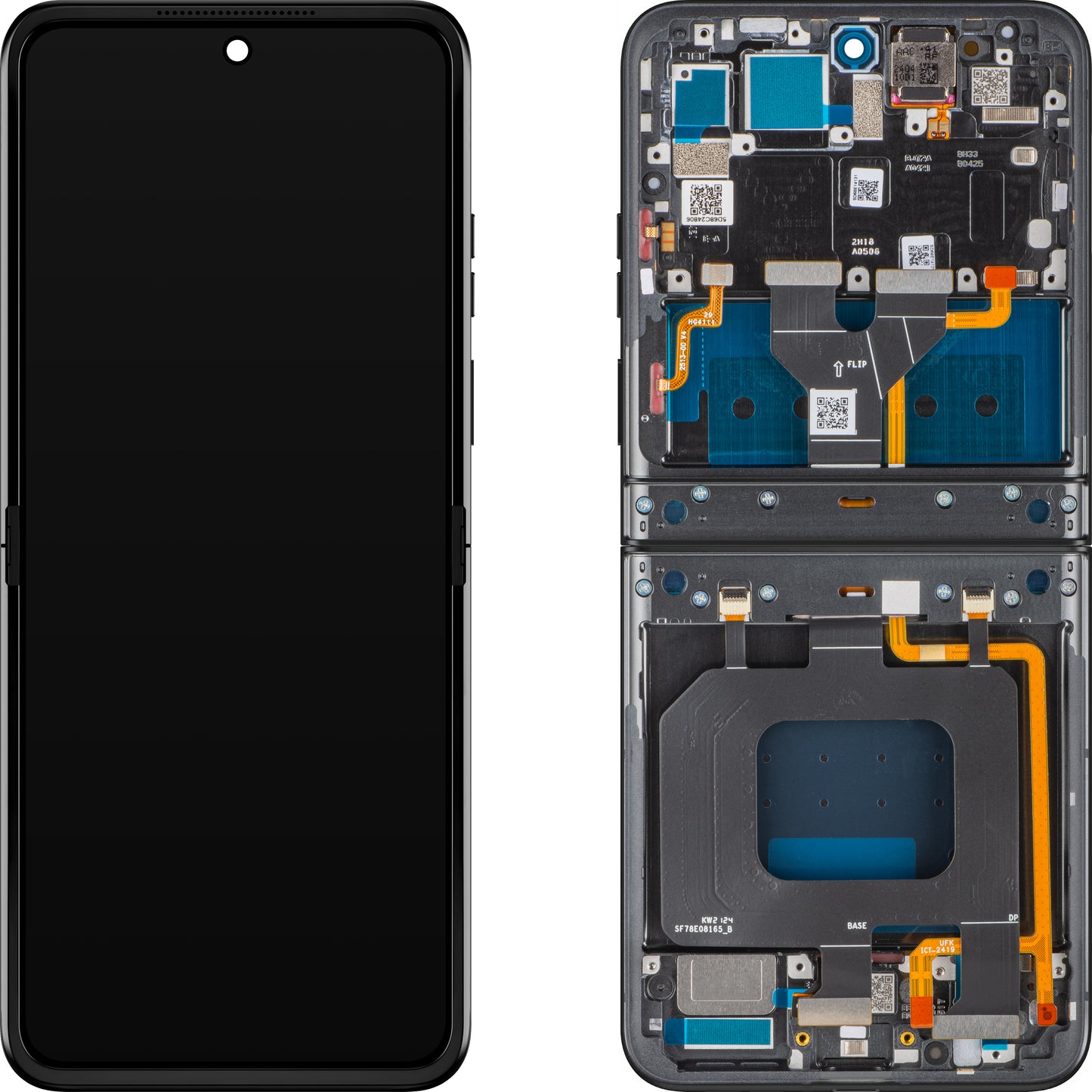 Οθόνη αφής Motorola Razr 2024 / Razr 50, με Πλαίσιο, Υποδοχή Εσωτερική, Γκρι (Steel Wool), Ανταλλαγή 5D68C24806