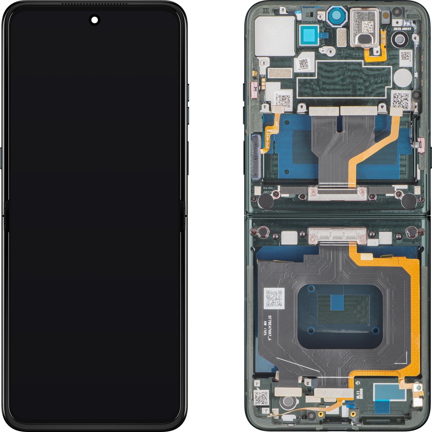 Οθόνη με οθόνη αφής Motorola Razr 60 Ultra, με πλαίσιο, Υποεσωτερική, Πράσινη (Pantone Scarab), Service Pack 5D68C30088
