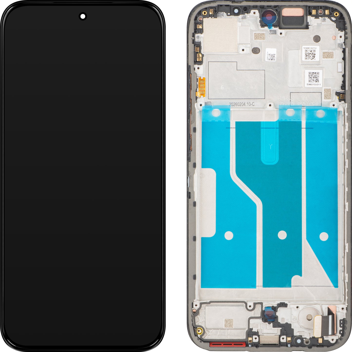 Οθόνη με οθόνη αφής Motorola Moto G87, με πλαίσιο, μαύρο, Service Pack 5D68C32731