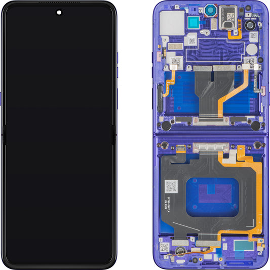 Οθόνη με οθόνη αφής Motorola Razr Ultra 2026 / Razr 70 Ultra, με πλαίσιο, υποεσωτερικό, μπλε (Pantone Orient Blue) Service Pack 5D68C32859