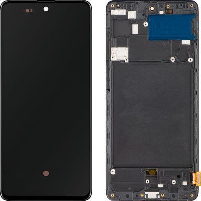 Οθόνη με Touchscreen MP συμβατή με Samsung Galaxy A71 A715, με πλαίσιο, έκδοση OLED, μαύρο, ανταλλαγή
