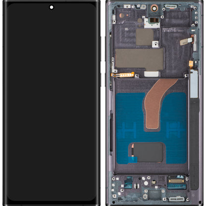 Οθόνη με οθόνη αφής MP συμβατή με Samsung Galaxy S22 Ultra 5G S908, με Πλαίσιο, Έκδοση OLED, Μαύρη