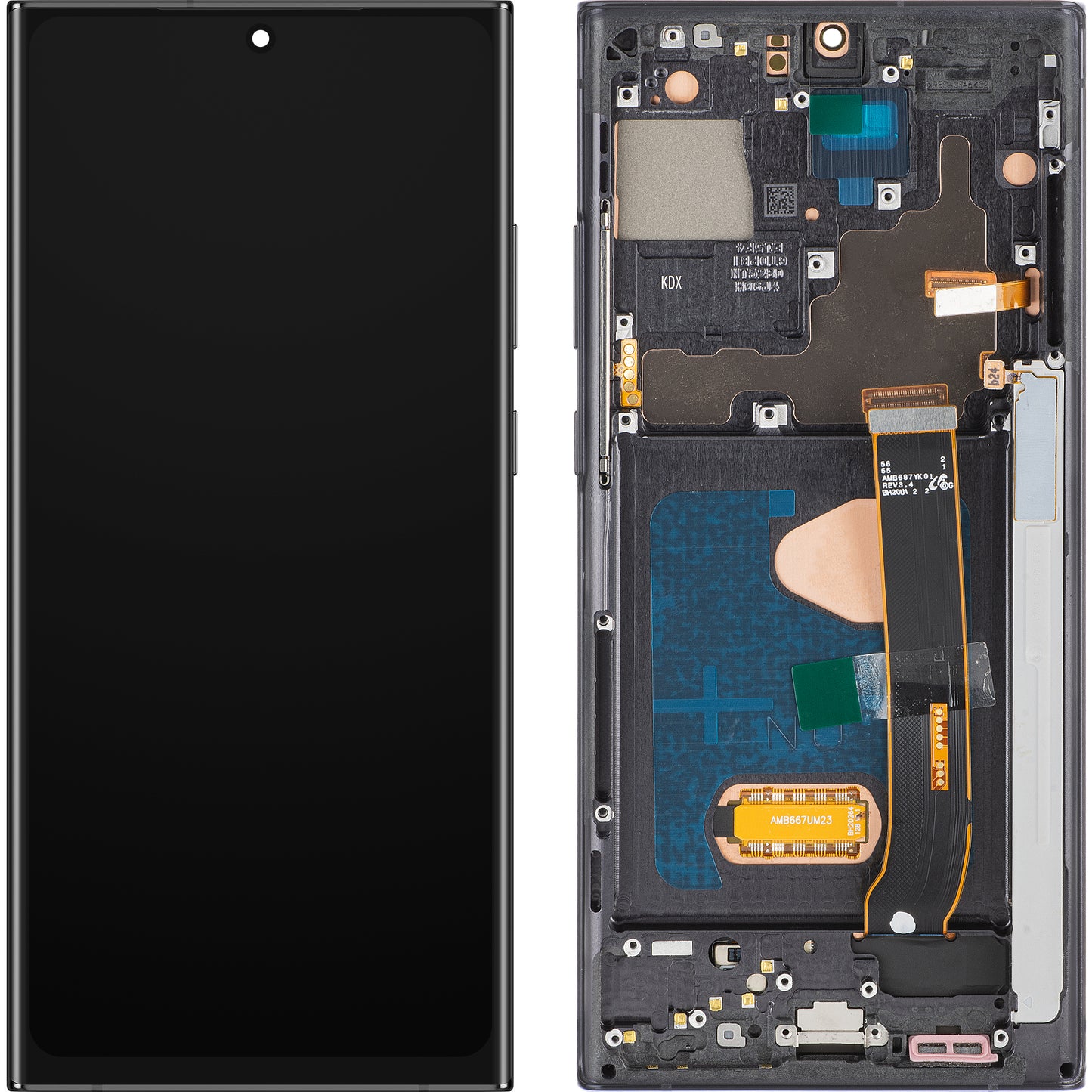 Οθόνη με οθόνη αφής MP συμβατή με Samsung Galaxy Note 20 Ultra N985, με Πλαίσιο, Έκδοση OLED, Μαύρη