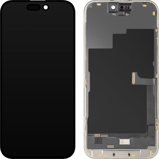 Οθόνη αφής MP συμβατή με Apple iPhone 15 Pro, με Πλαίσιο, Έκδοση OLED FHD Diagnostic, Μαύρη