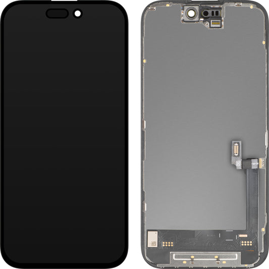 Οθόνη αφής MP συμβατή με Apple iPhone 16, με Πλαίσιο, Έκδοση Soft OLED FHD 120Hz IC Movable, Μαύρη