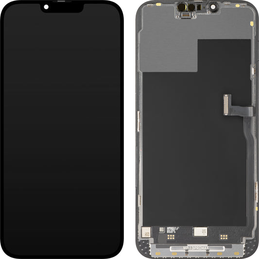 Οθόνη με Touchscreen MP συμβατή με Apple iPhone 13 Pro Max, με Πλαίσιο, Premium Έκδοση Soft OLED FHD 120Hz Διαγνωστική, Μαύρο